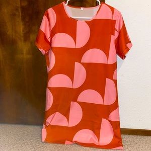 Anthropologie orange and pink dress